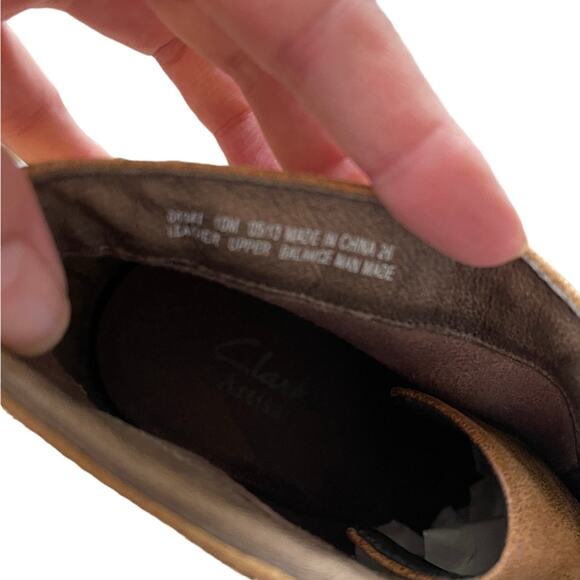 Clarks Womans 10 Sashlin Sue Lace Up Ankle Bootie Leather Granny Boot Tan Brown - Picture 7 of 8